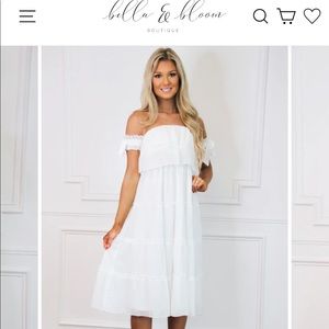 White tiered midi dress Bella and bloom boutique